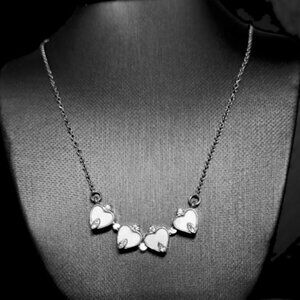 Silver Nickle Free Tarnish Resistant Versatile White Heart Necklace
